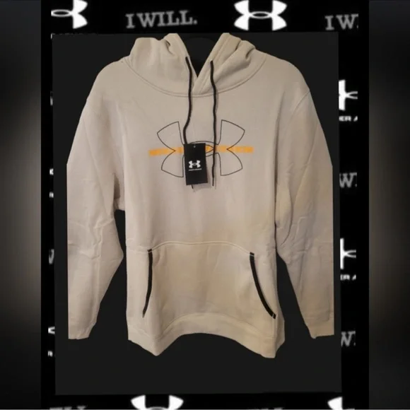 Mens Under Armour Hoodie Sweatshirt
2XL Cream & Gold W/Front Pocket - Picture 3 of 9